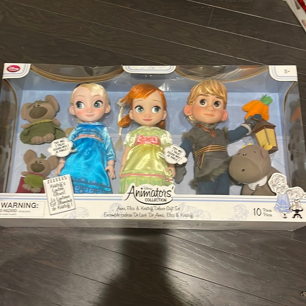 Disney Animators Collection Anna Elsa Kristoff Deluxe Gift Set 10 Pieces